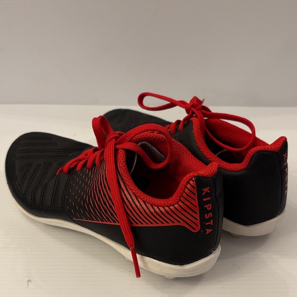 KIPSTA Black Soccer Cleats with Red Accents - US Size 1 - Picture 6 of 8